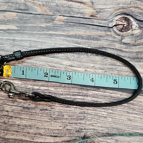 COACH BLACK LEATHER BUCKLE POCKET WRISTLET - Picture 14 of 16